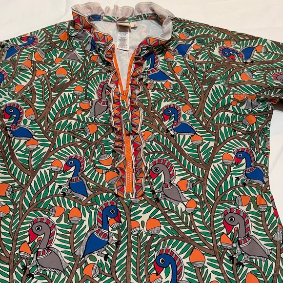 Tory Burch Multicolor Patterned Top Half Zip size L - Picture 4 of 8